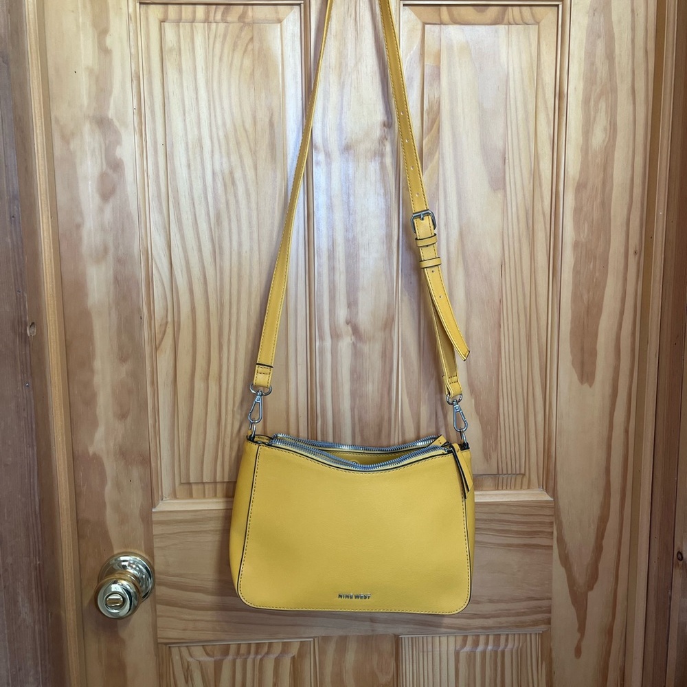 Nine West Yellow Crossbody Bag with Adjustable Strap-used once